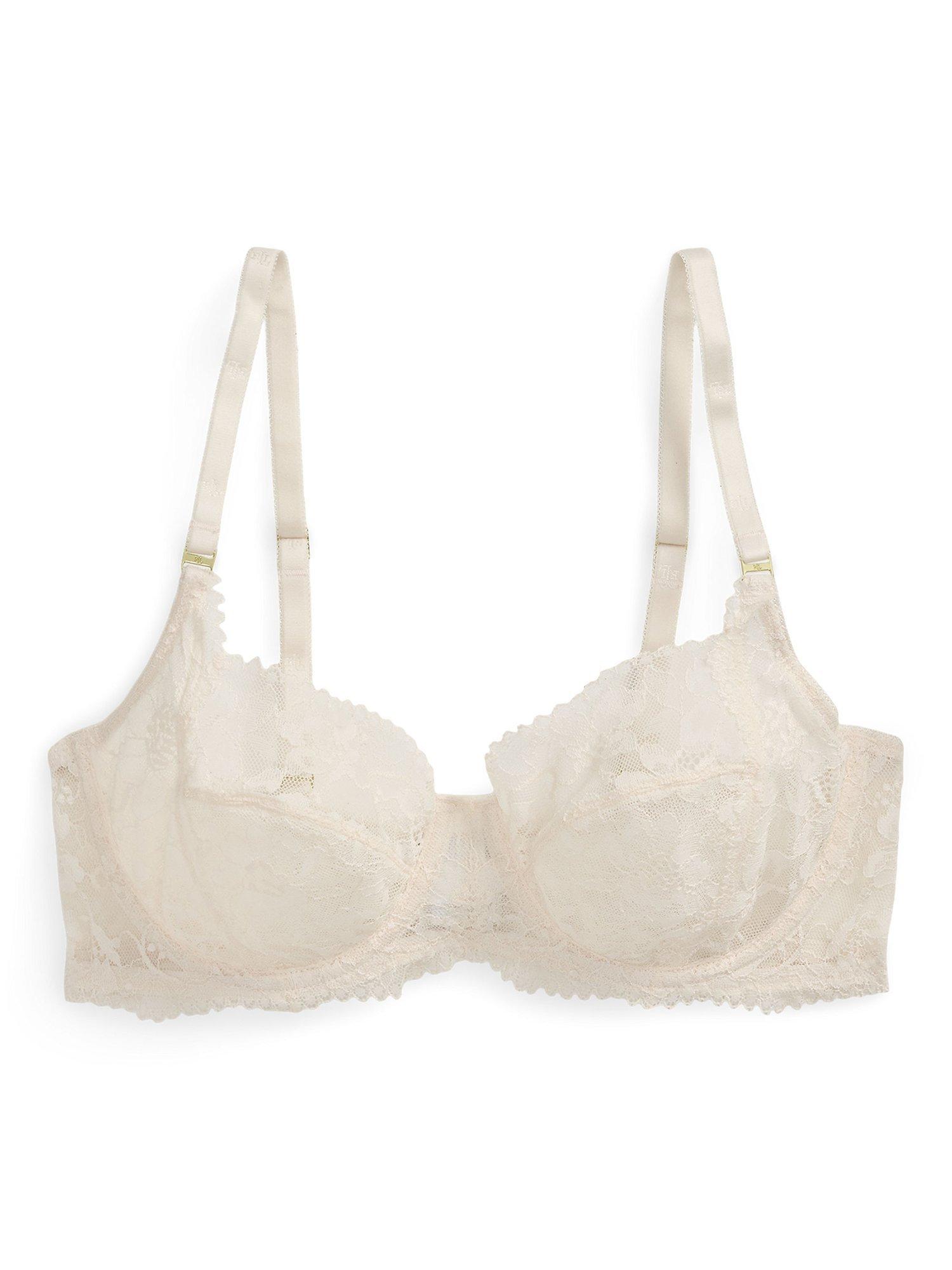 Product image 4 of 5, which shows Ralph Lauren Lauren Ralph Lauren Full Coverage T-Shirt Bra, Ivory, 32B