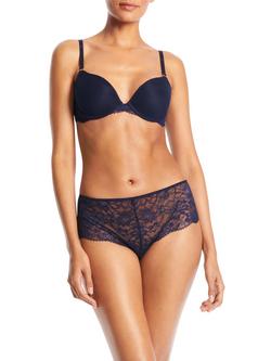 Ralph Lauren Lauren Ralph Lauren Lined Lace T-Shirt Demi Bra, Navy, Navy