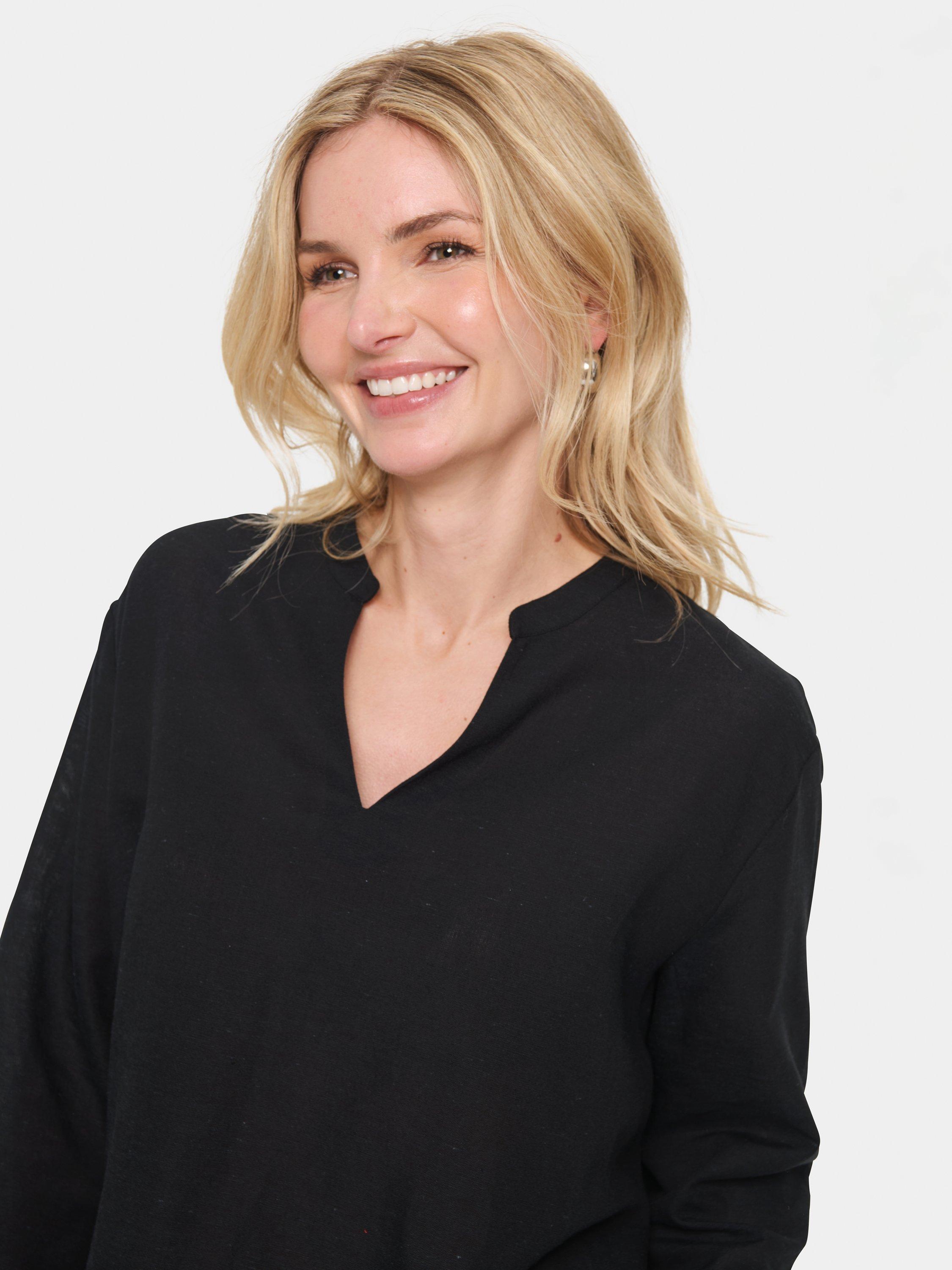 Product image 4 of 6, which shows Saint Tropez Katha V-Neck Top, Black, XS