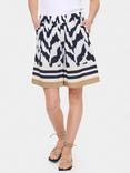 Saint Tropez Khloe Monochrome Strokes Shorts, Black/Multi