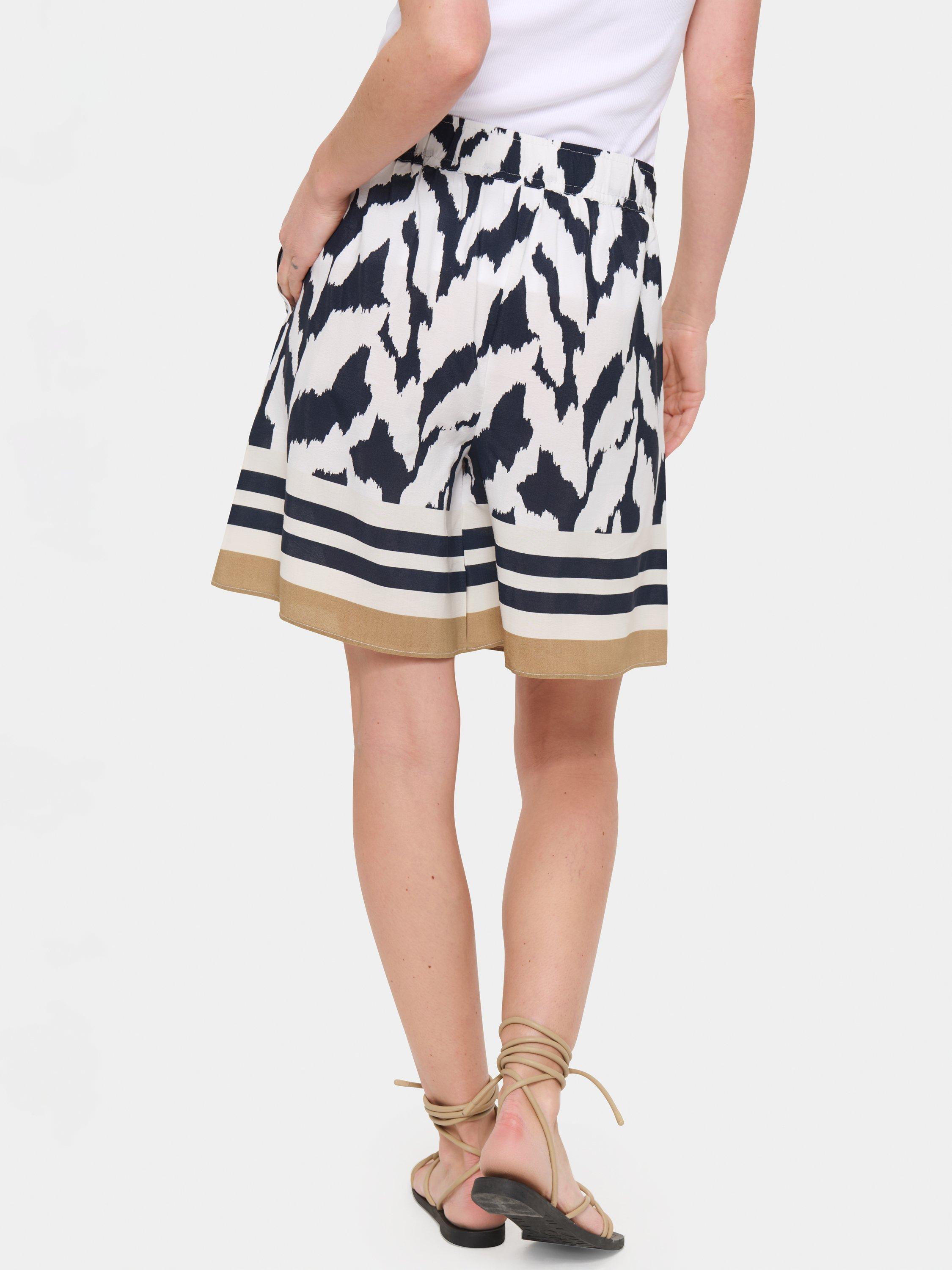 Product image 2 of 6, which shows Saint Tropez Khloe Monochrome Strokes Shorts, Black/Multi, M