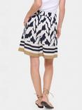 Saint Tropez Khloe Monochrome Strokes Shorts, Black/Multi