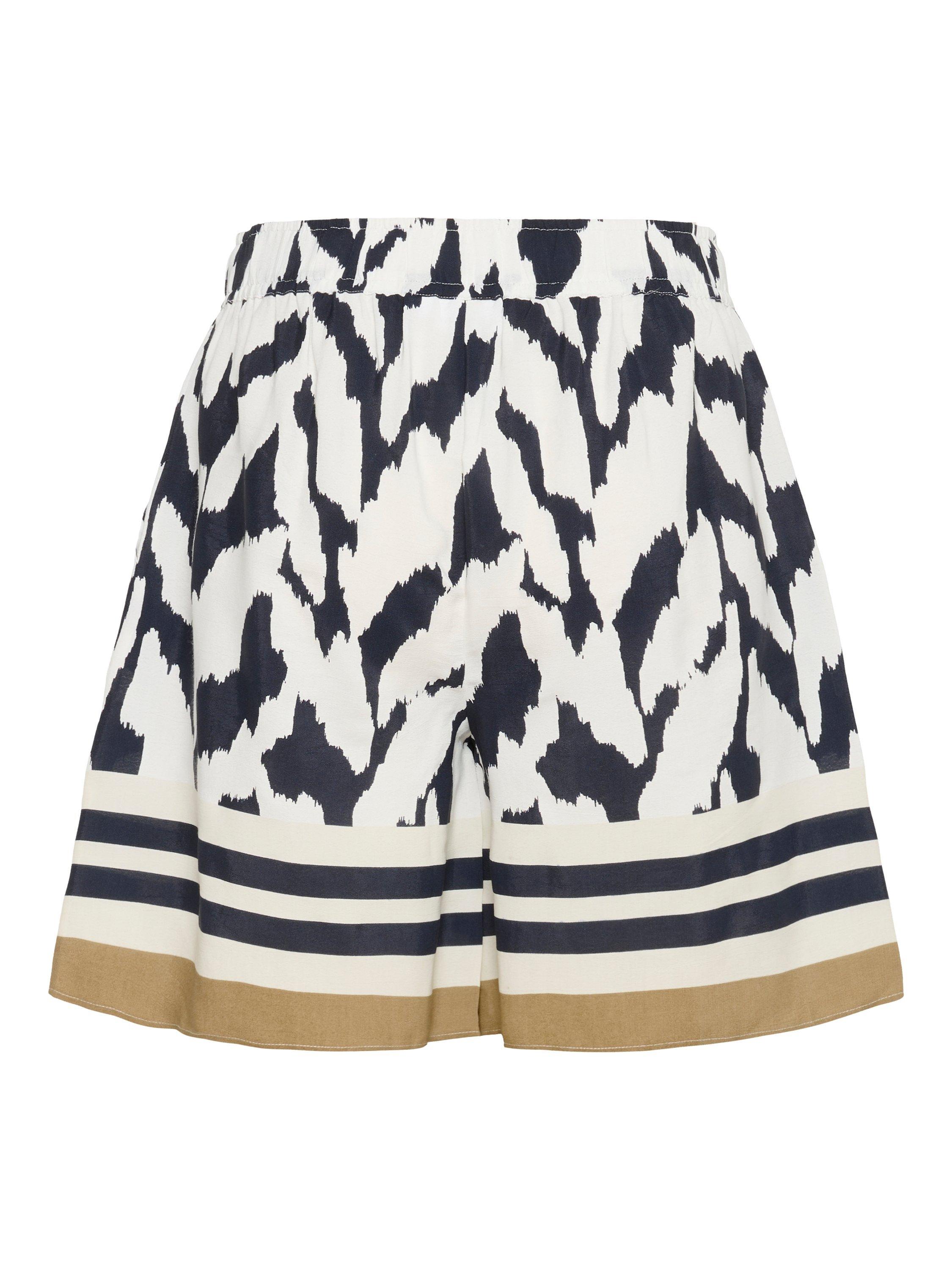Product image 6 of 6, which shows Saint Tropez Khloe Monochrome Strokes Shorts, Black/Multi, M
