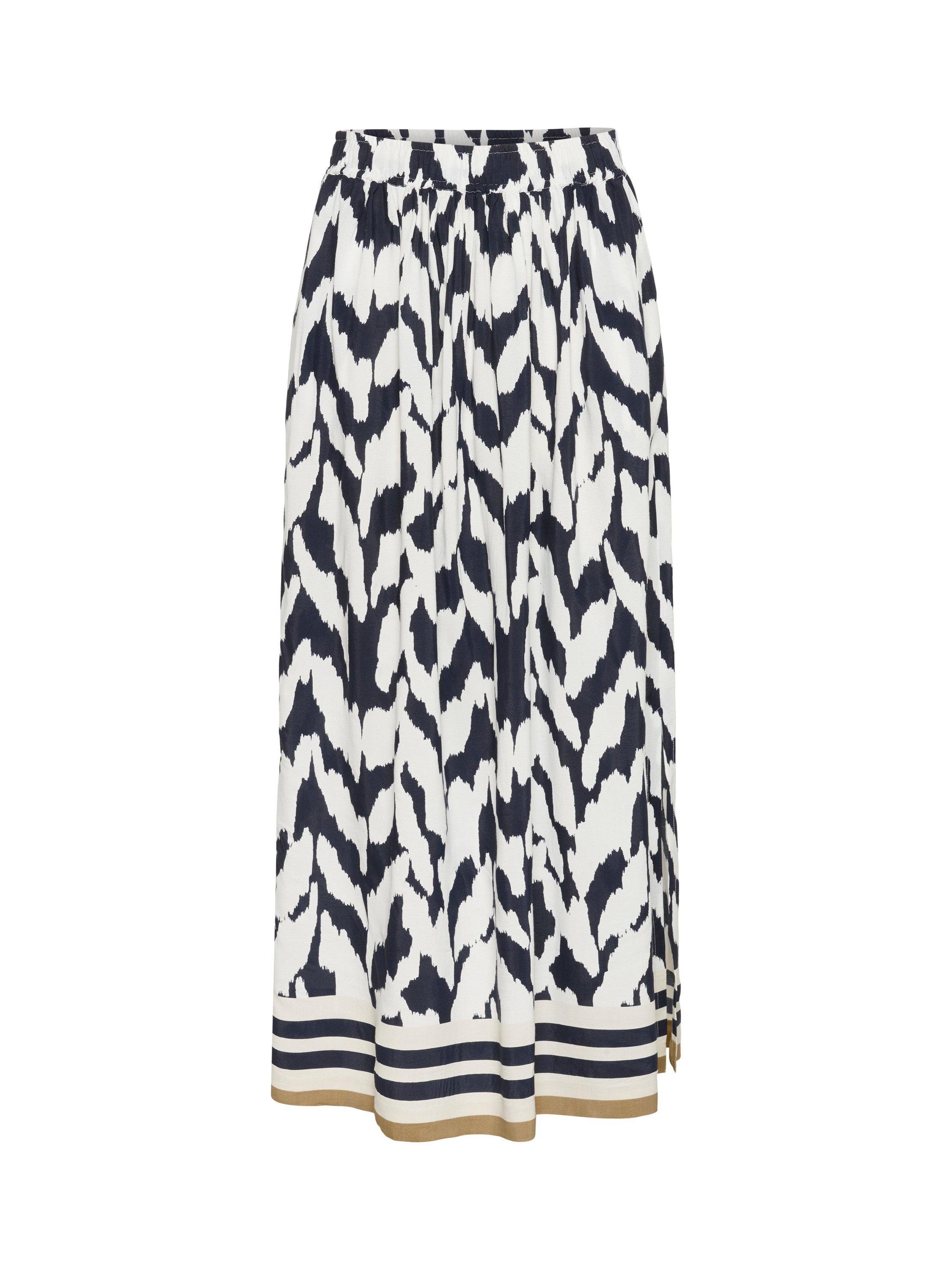 Product image 5 of 6, which shows Saint Tropez Khloe Monochrome Strokes Maxi Skirt, Black/Multi, S
