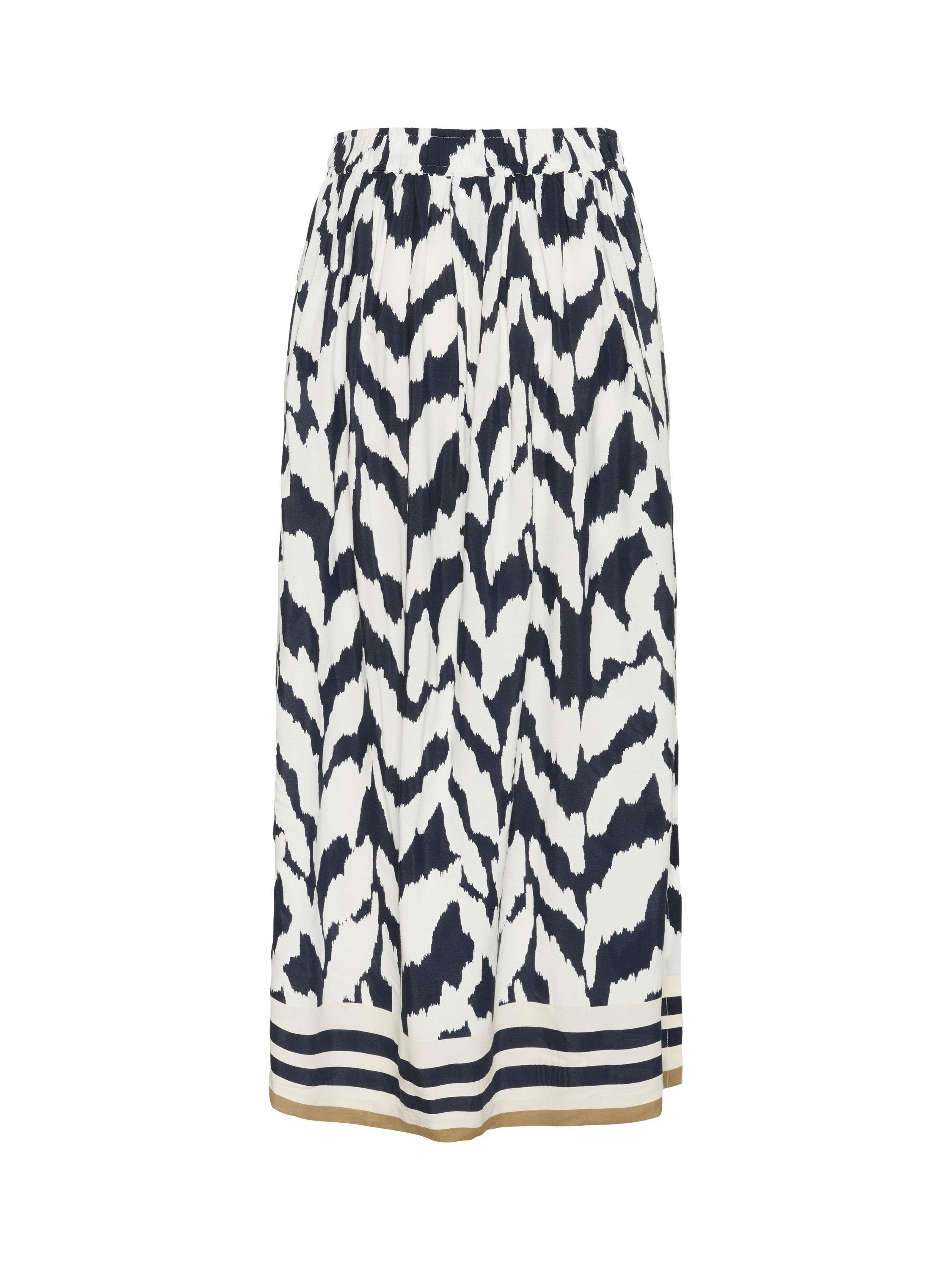 Product image 6 of 6, which shows Saint Tropez Khloe Monochrome Strokes Maxi Skirt, Black/Multi, S