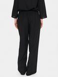 Saint Tropez Katha Drawstring Wide Leg Trousers, Black