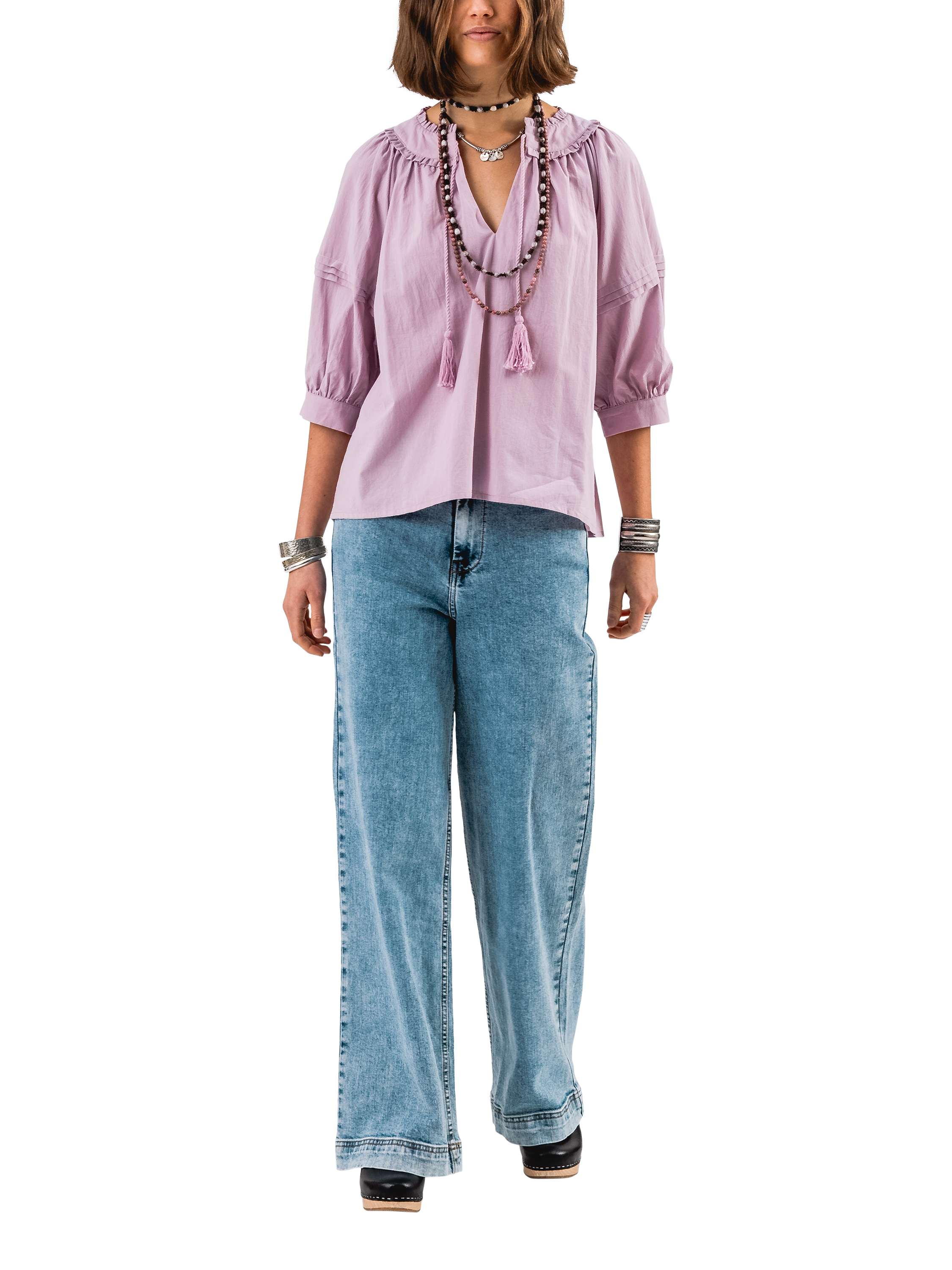Lollys Laundry Alvi Boho Tassel Top, Lavender