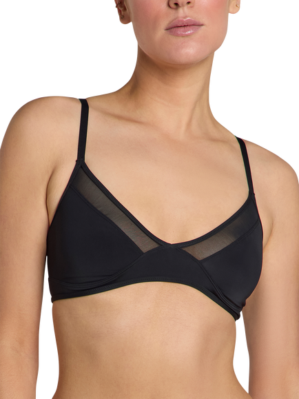 Heist The Sheer Triangle Bralette, Black, Black