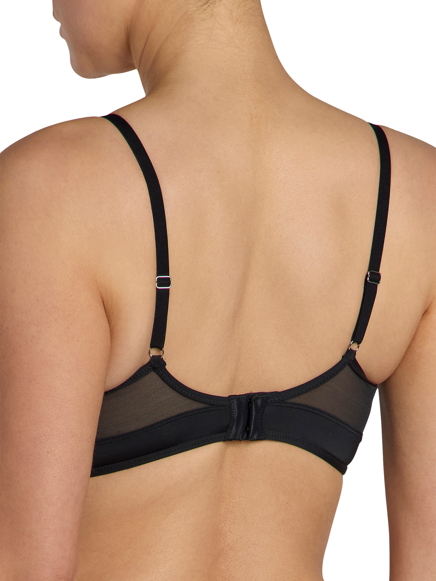 Product image 3 of 7, which shows Heist The Sheer Triangle Bralette, Black, XS