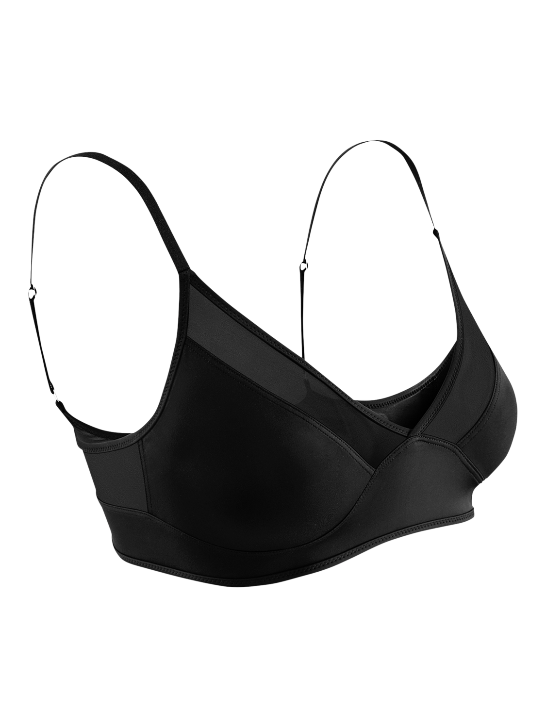 Product image 6 of 7, which shows Heist The Sheer Triangle Bralette, Black, XS