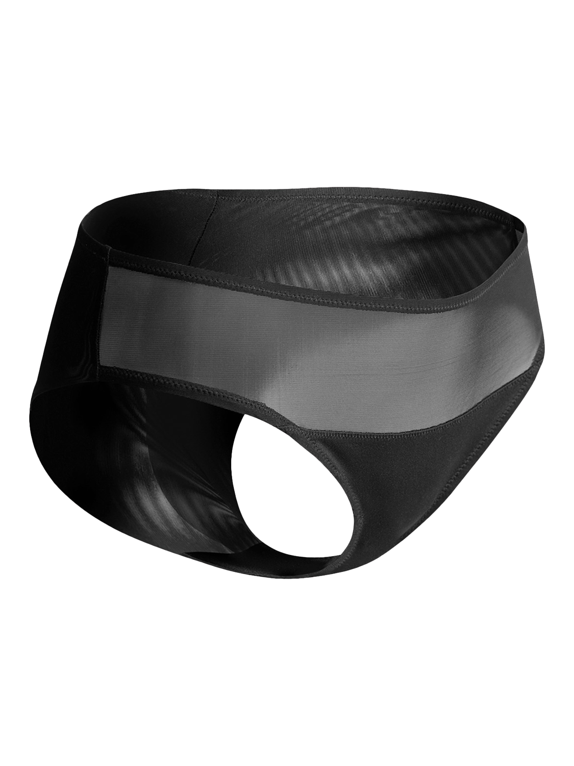 Product image 6 of 6, which shows Heist The Sheer Brazilian Knickers, Black, S