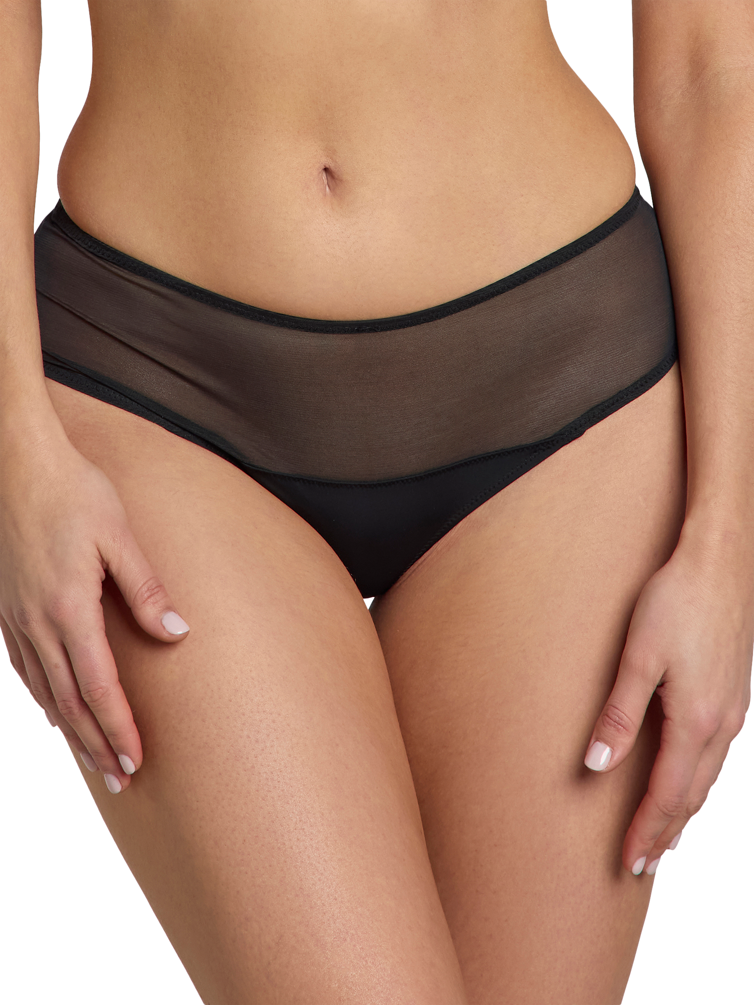Product image 1 of 6, which shows Heist The Sheer High Waist Thong, Black, S