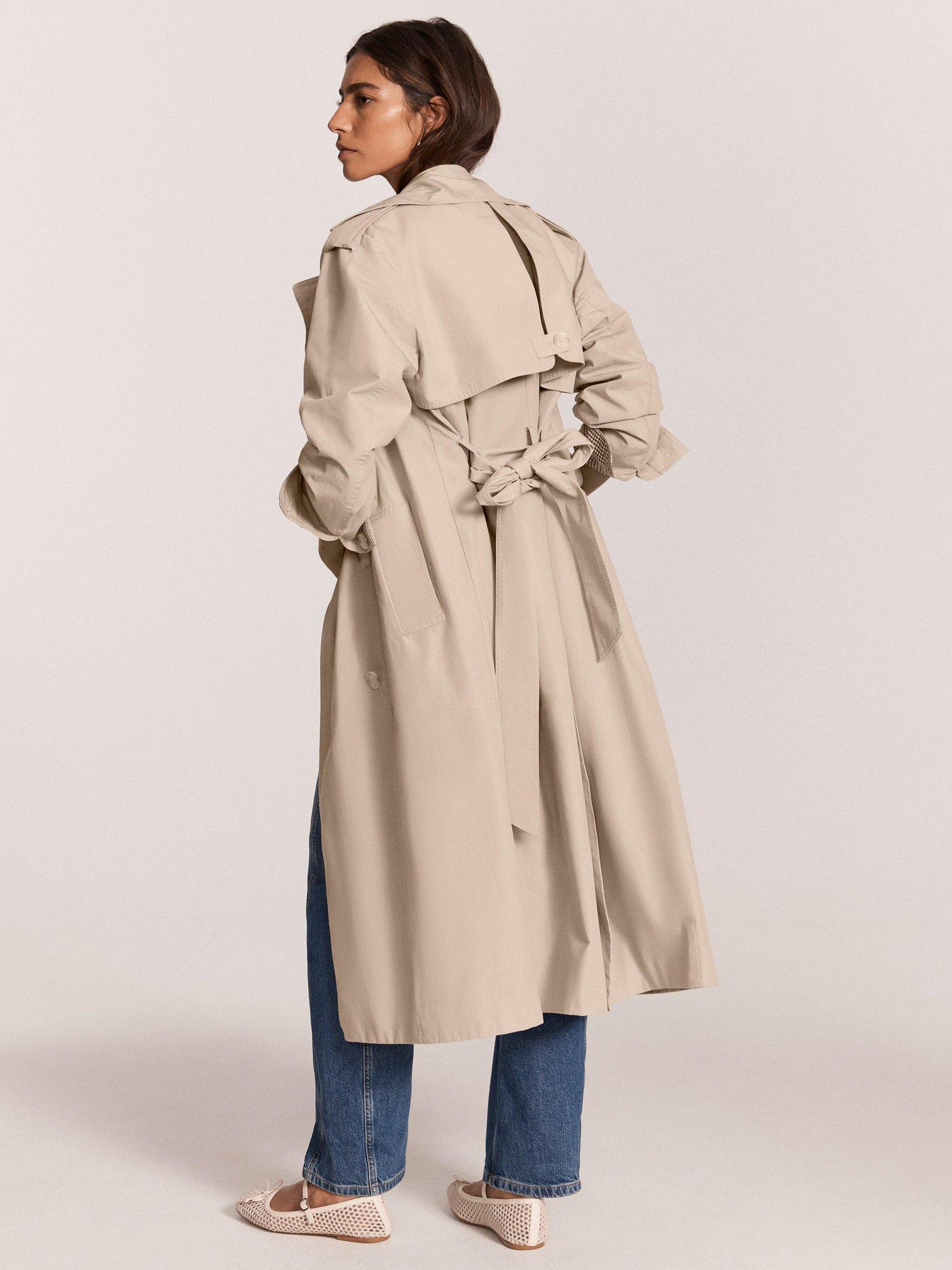 Product image 2 of 9, which shows Mint Velvet Double Breasted Trench Coat, Beige, M