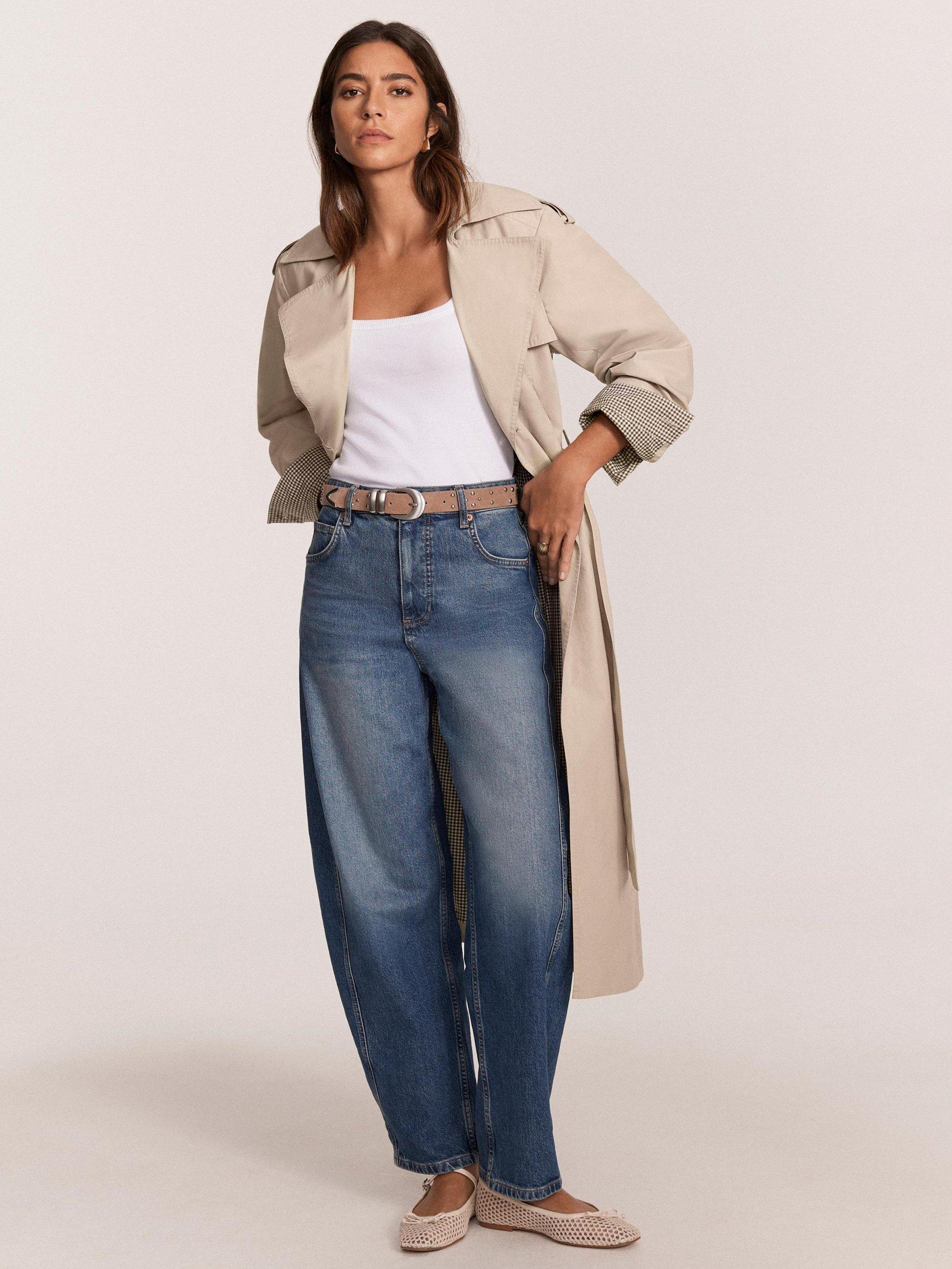 Product image 5 of 9, which shows Mint Velvet Double Breasted Trench Coat, Beige, M
