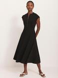 Mint Velvet Zip Front Jersey Midi Dress, Navy