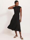 Mint Velvet Zip Front Jersey Midi Dress, Navy