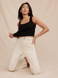 Mint Velvet Patch Pocket Straight Jeans, Beige