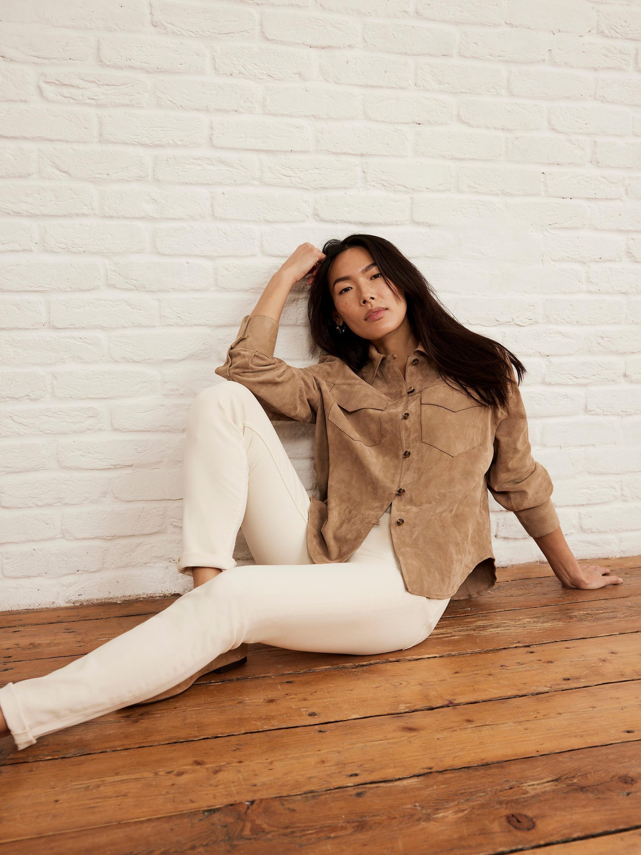 Product image 2 of 7, which shows Mint Velvet Sculpting Skinny Jeans, Natural Cream, 6R