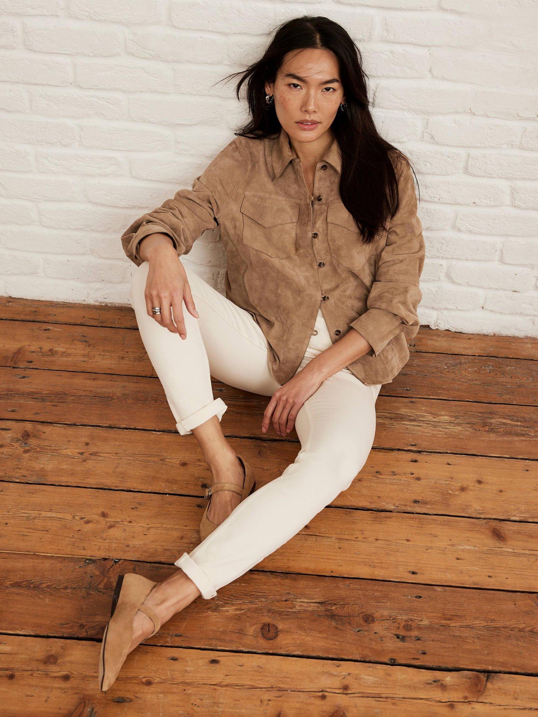 Product image 5 of 7, which shows Mint Velvet Sculpting Skinny Jeans, Natural Cream, 6R