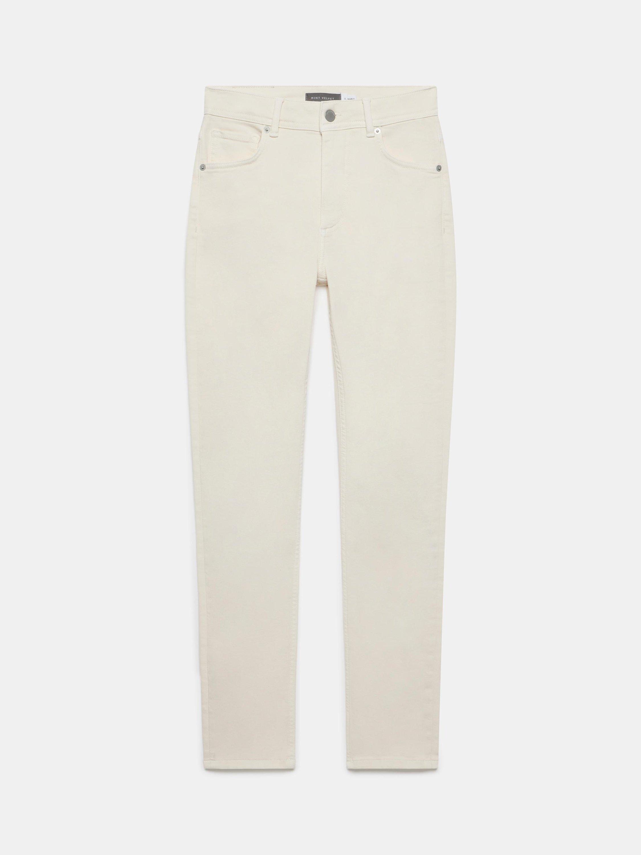 Product image 6 of 7, which shows Mint Velvet Sculpting Skinny Jeans, Natural Cream, 6R