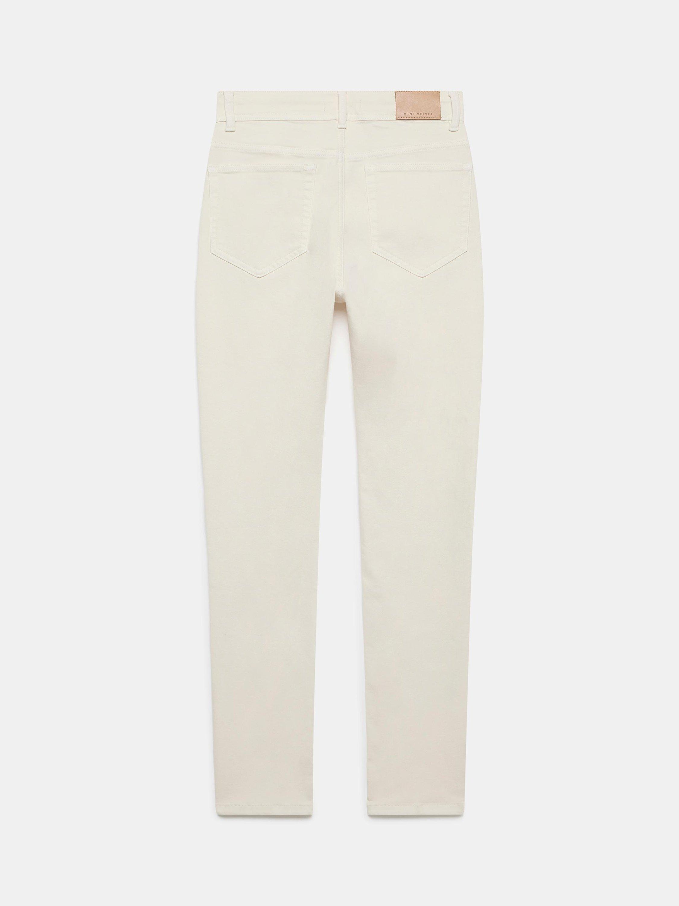 Product image 7 of 7, which shows Mint Velvet Sculpting Skinny Jeans, Natural Cream, 6R
