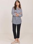 Mint Velvet Stripe Longline Shirt, Blue/Multi