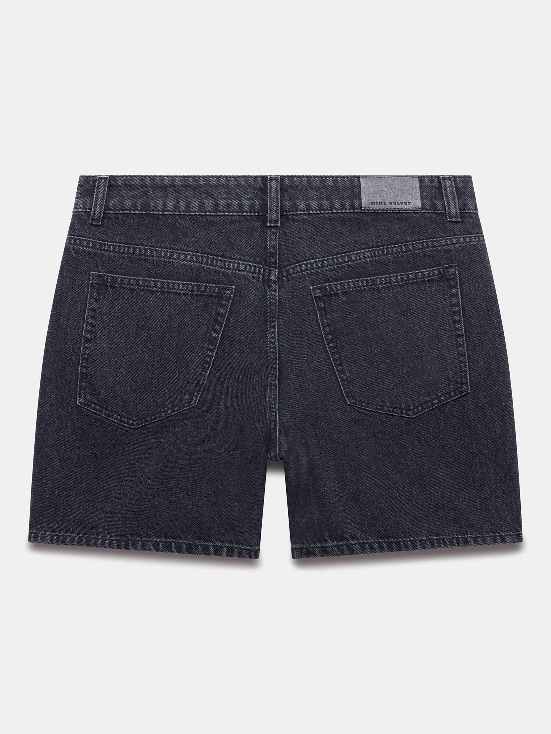 Product image 7 of 7, which shows Mint Velvet High Rise Denim Shorts, Black, 8