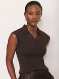 Mint Velvet Sleeveless Knit Top, Brown