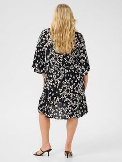 KAFFE Curve Ami Floral Dress, Black/Multi - view 2, Black/Multi