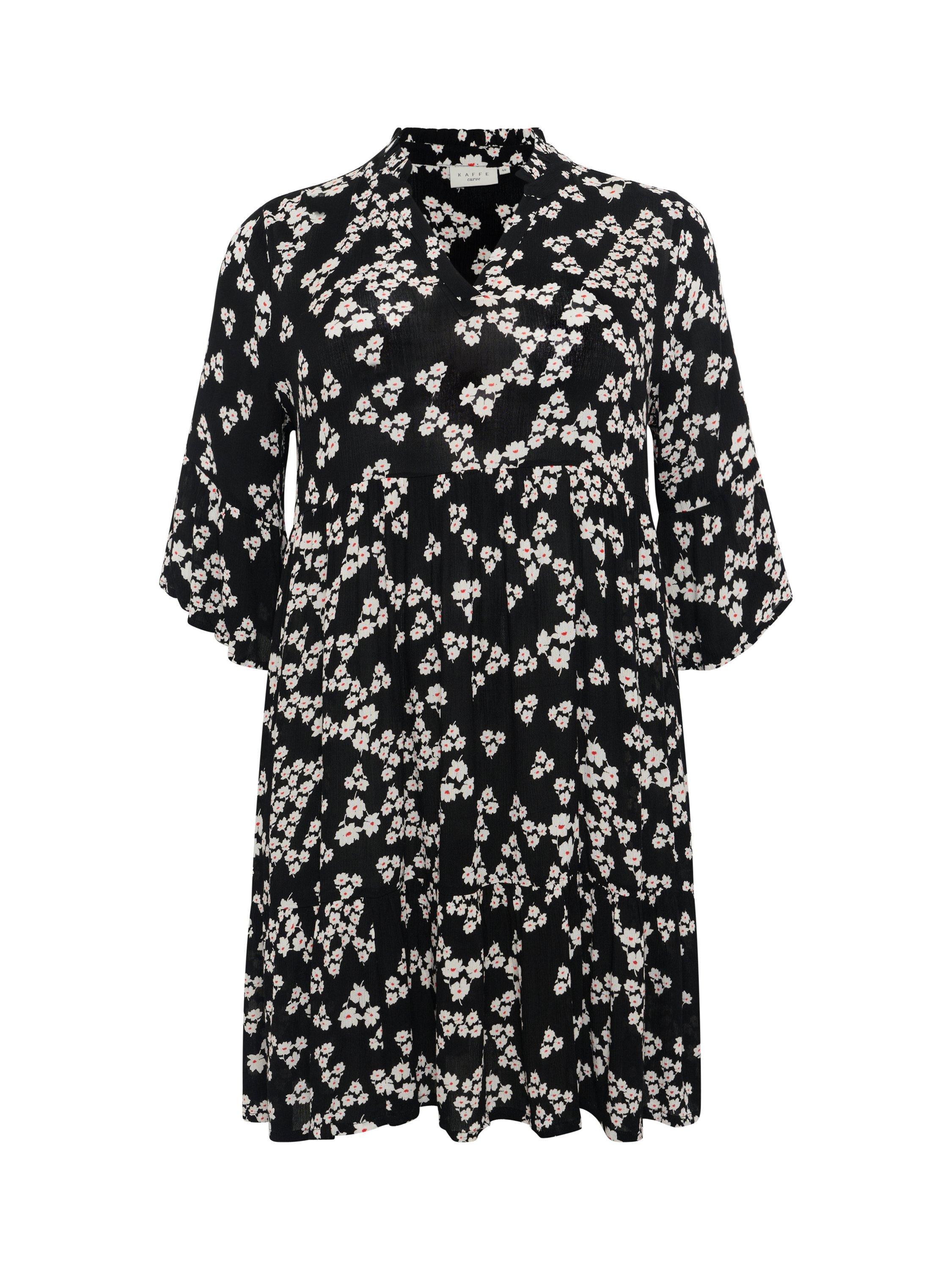 Product image 5 of 6, which shows KAFFE Curve Ami Floral Dress, Black/Multi, 18