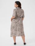 KAFFE Curve Debri Abstract Leopard Print Shirt Dress, Beige/Multi