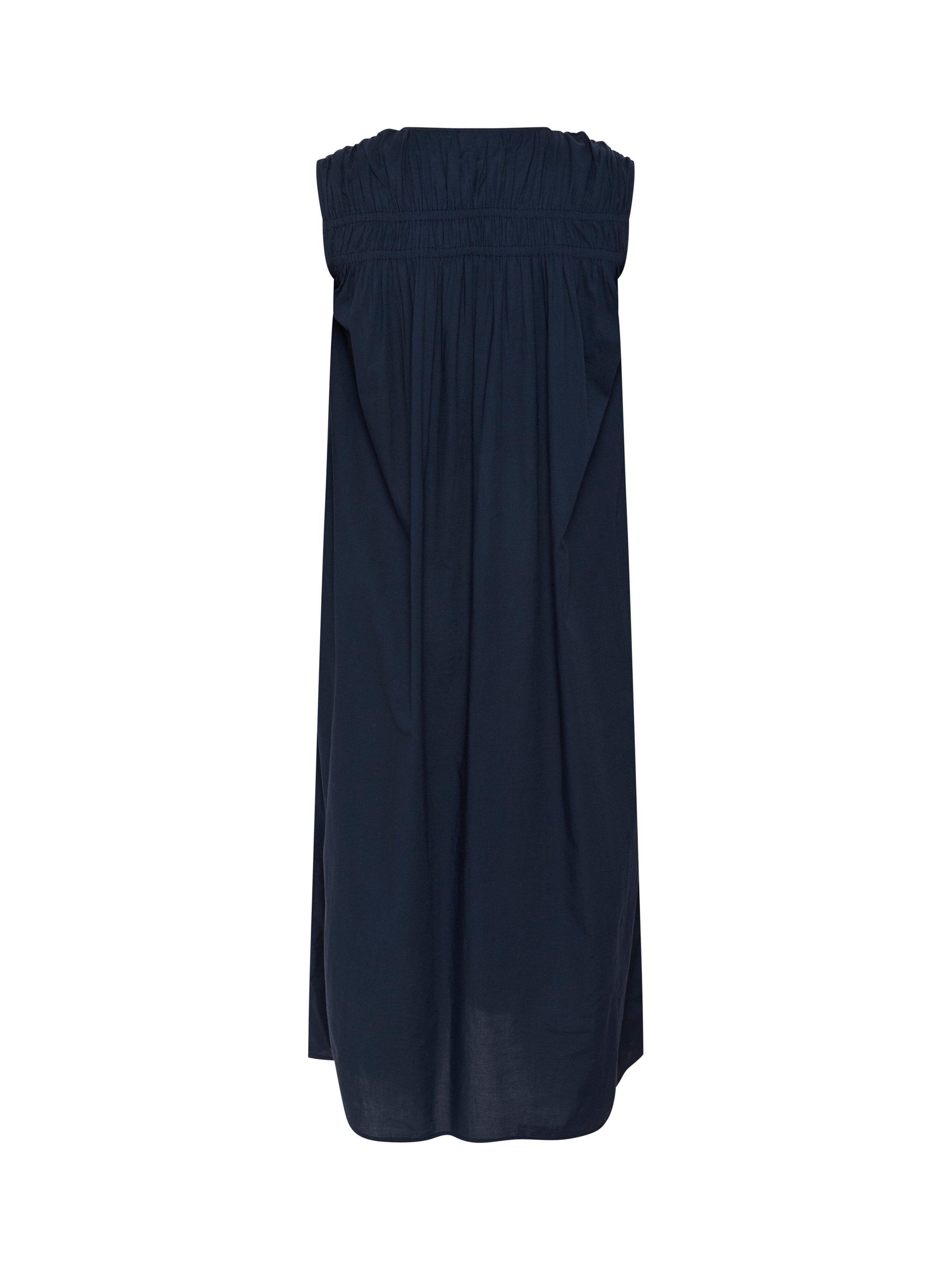 Product image 5 of 5, which shows KAFFE Curve Thia Cotton Sleeveless Midi Dress, Navy, 18
