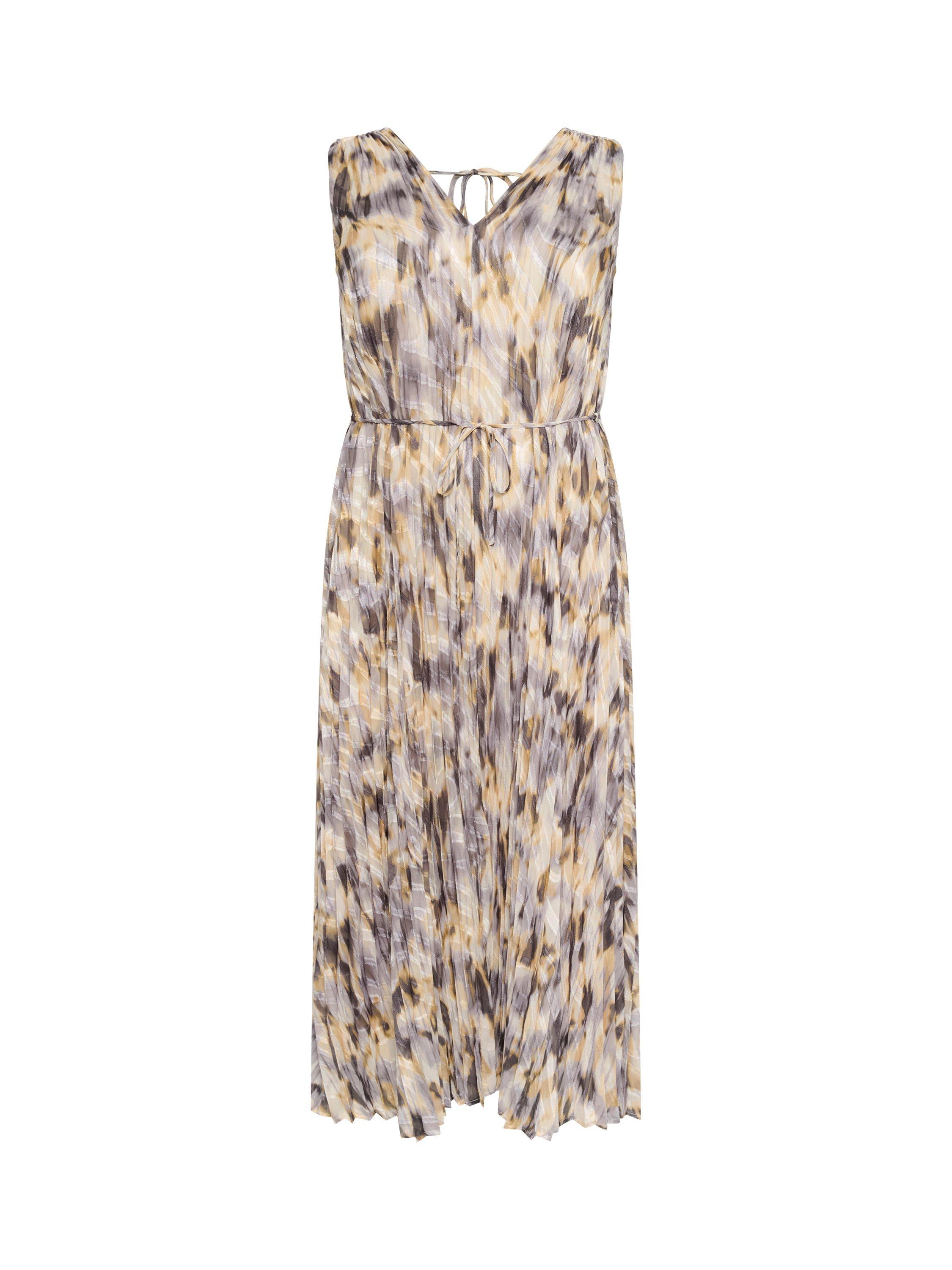 Product image 4 of 5, which shows KAFFE Curve Vicka Abstract Sleeveless Dress, Grey/Multi, 18