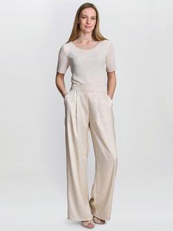 Gina Bacconi Sabrina Satin Trousers, Cream