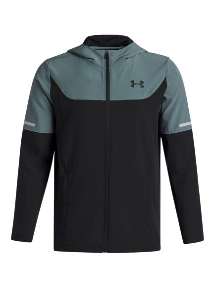 Under Armour Kids' Long Sleeved Utility Jacket, Black/Jasper Blue, Black/Jasper Blue
