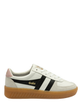 Gola Grandslam Elite Leather Lace Up Trainers, White/Black/Pink