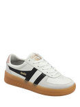 Gola Grandslam Elite Leather Lace Up Trainers, White/Black/Pink