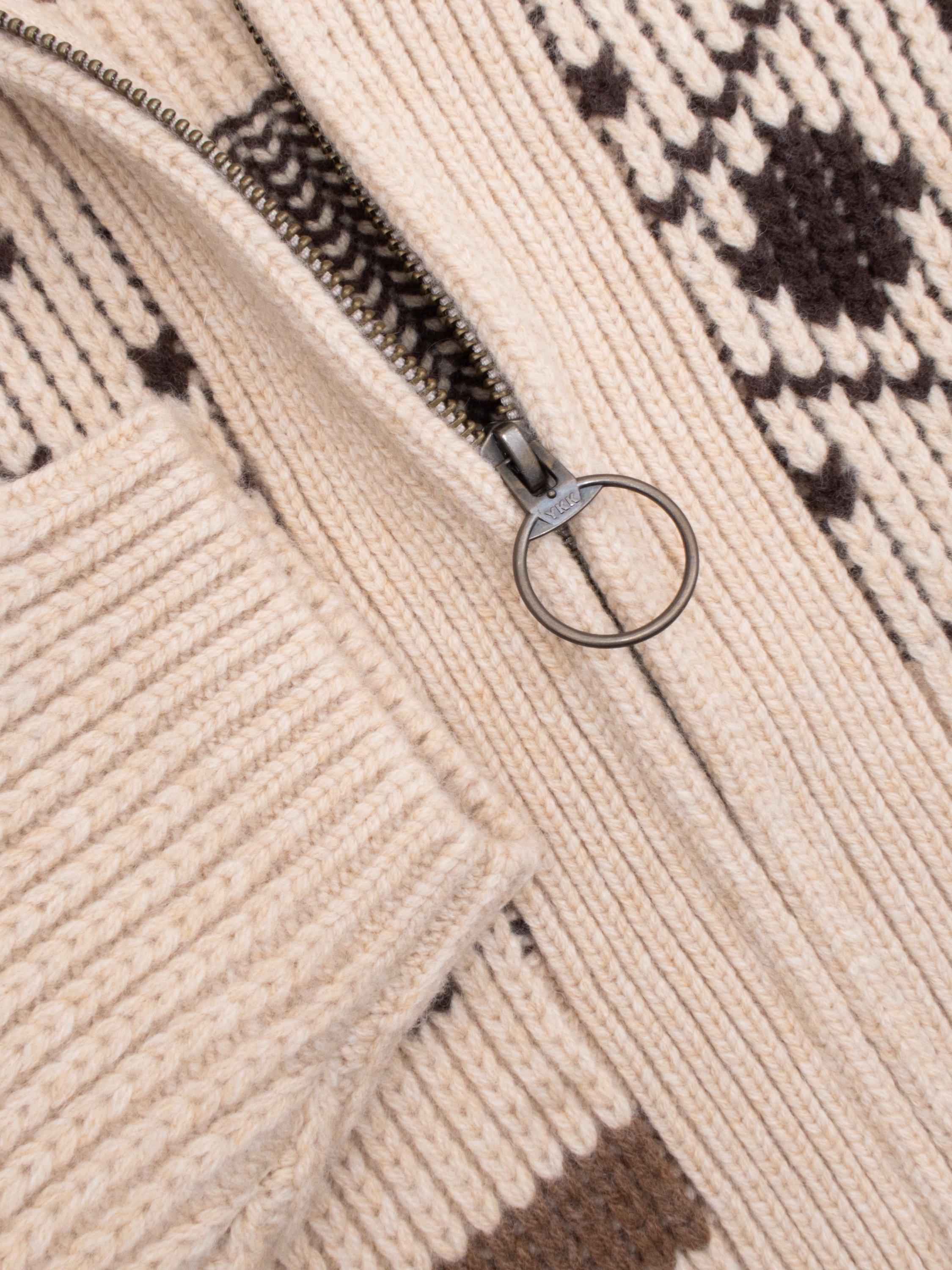 Product image 3 of 4, which shows Pendleton OG Westerly Wool Abstract Long Sleeve Shawl Neck Cardigan, Tan/Brown, S