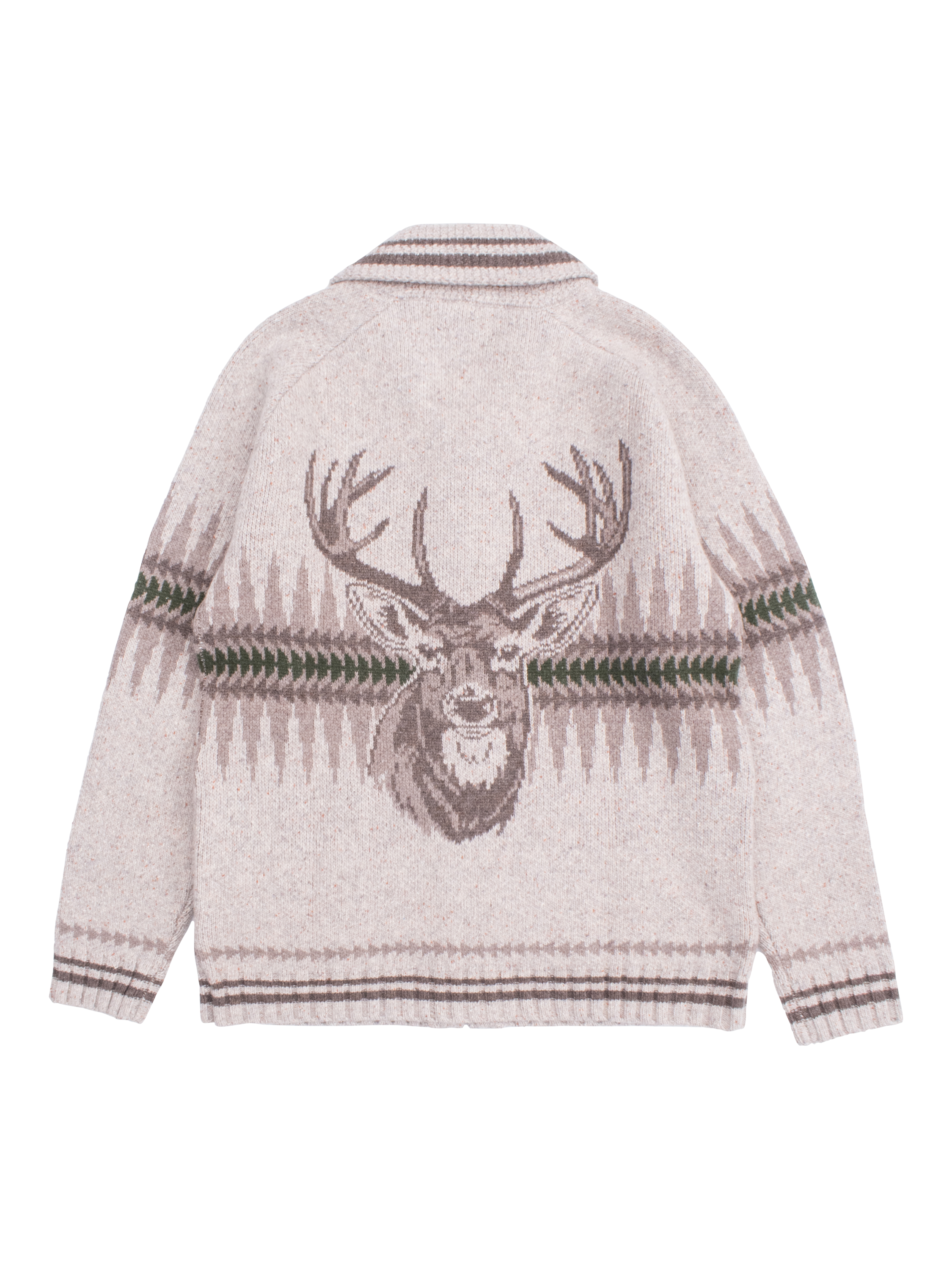 Product image 3 of 3, which shows Pendleton Wool Blend Sawtooth Crew Neck Zip Jumper, Sawtooth Oatmeal, S