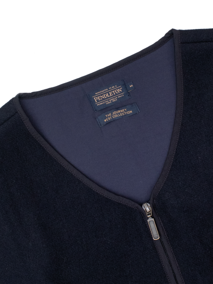 Pendleton Wool Blend Zip Vest - view 2, Navy