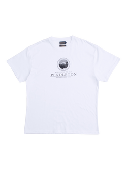 Pendleton Cotton Regular Fit Short Sleeve Collegiate Graphic T-Shirt, White, White
