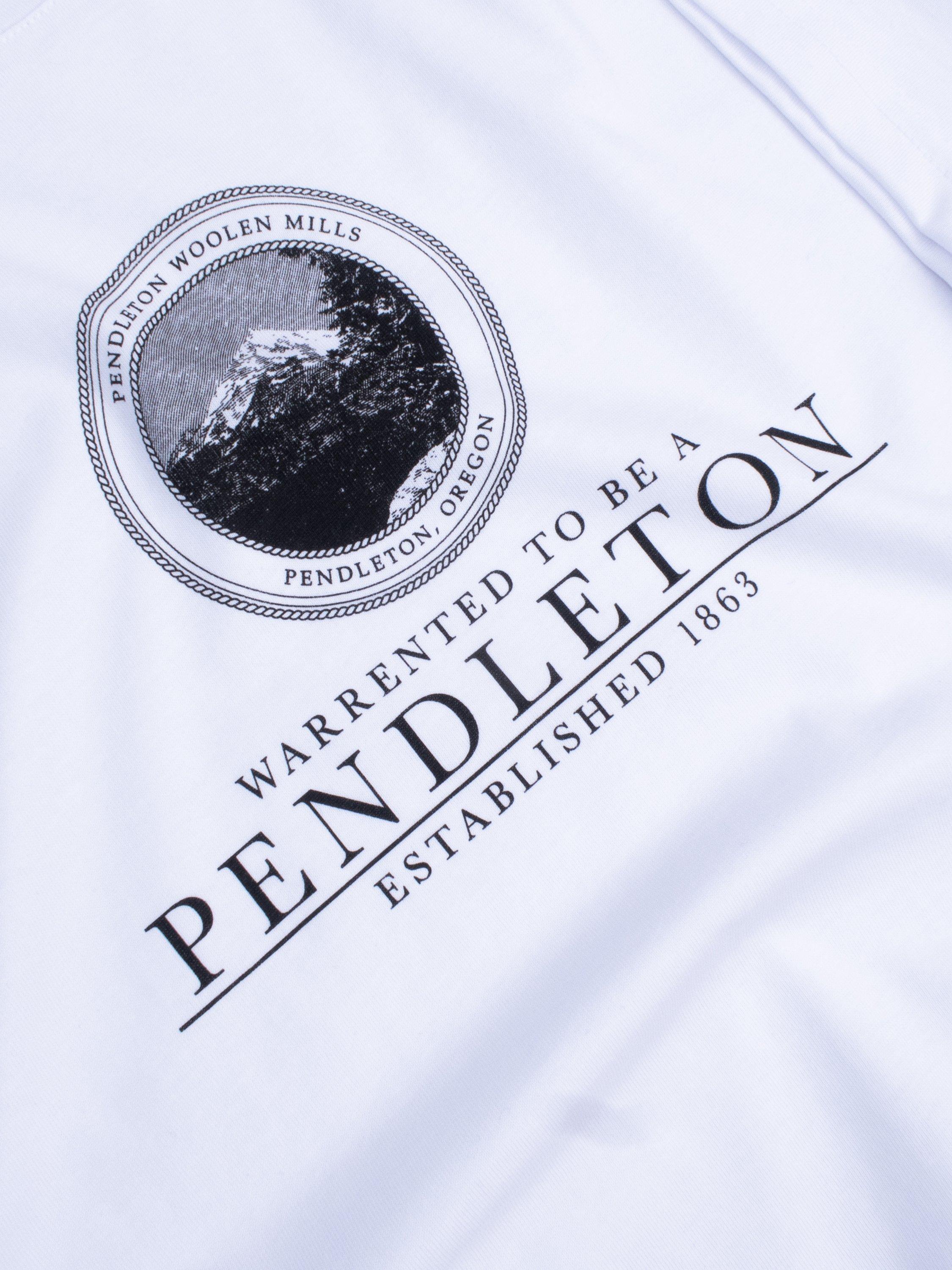 Product image 3 of 4, which shows Pendleton Cotton Regular Fit Short Sleeve Collegiate Graphic T-Shirt, White, S