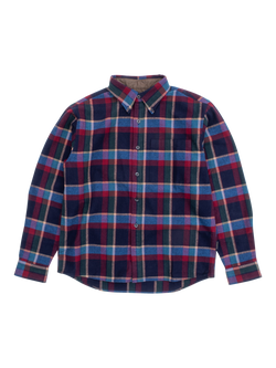 Pendleton Lined Check Cotton Overshirt, Blue Plaid