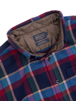 Pendleton Lined Check Cotton Overshirt - view 2, Blue Plaid