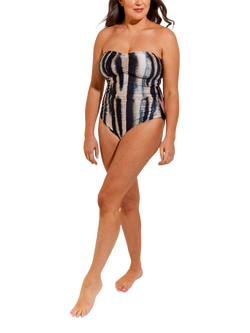 Seaspray Tanami Gathered Bandeau Swimsuit, Brown, Brown