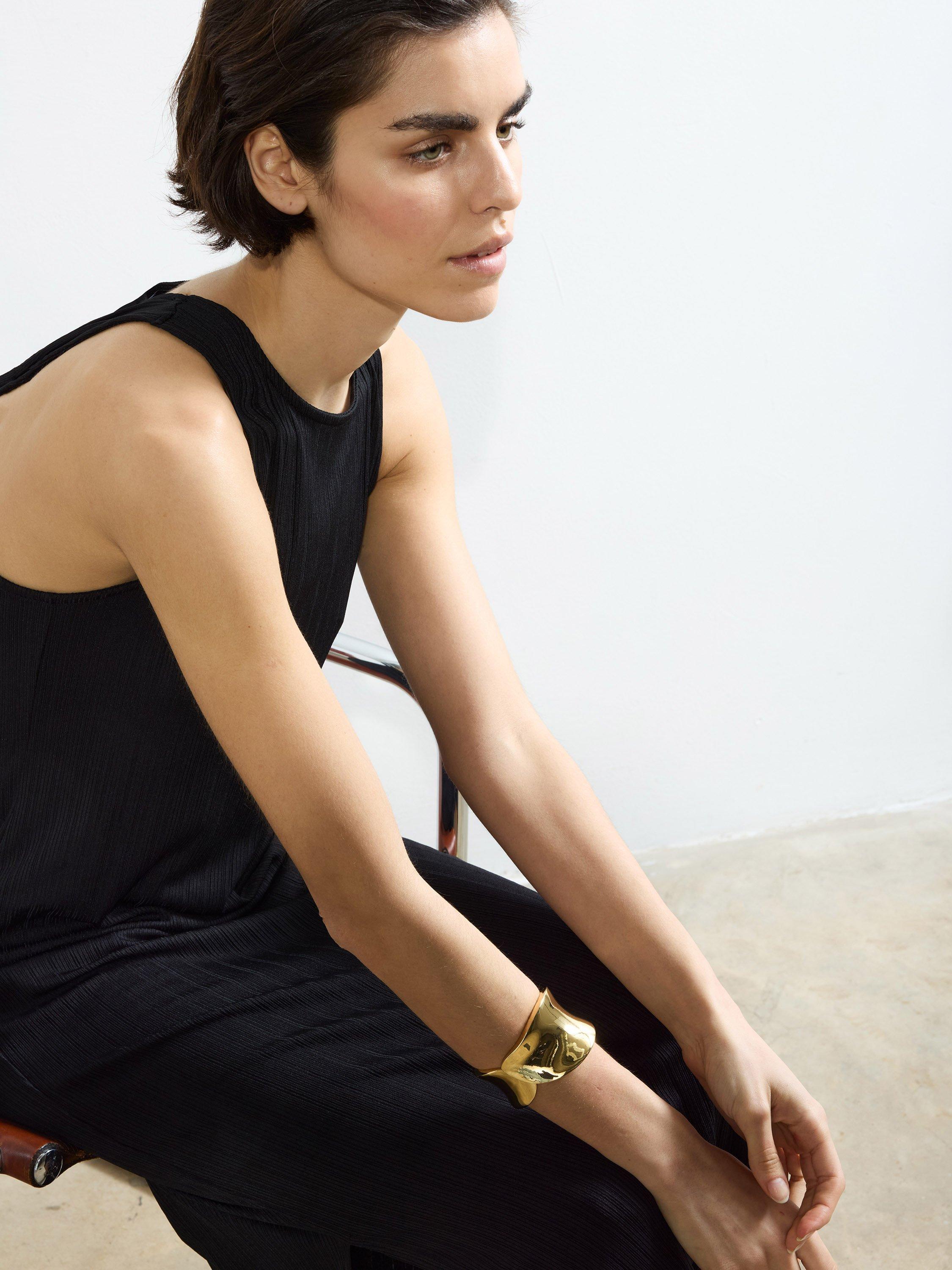 Product image 3 of 5, which shows French Connection Mia Textured Jersey Maxi Dress, Black, XS
