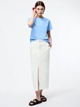 French Connection Capriana Short Sleeve Crepe T-Shirt, Cornflower Blue