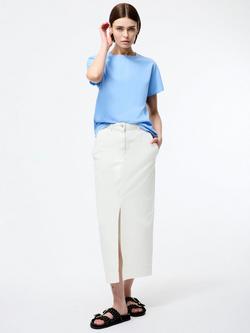 French Connection Capriana Short Sleeve Crepe T-Shirt - view 2, Cornflower Blue