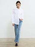 French Connection Lina Cotton Crochet Mix Shirt, Linen White