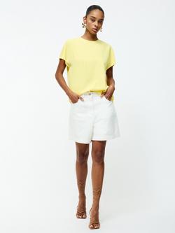 French Connection Capriana Short Sleeve Crepe T-Shirt - view 2, Butter Yellow